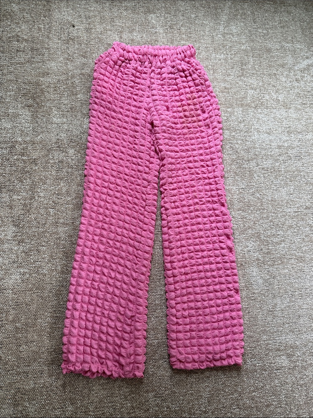 Bailey Rose Pink wide leg fluff pants